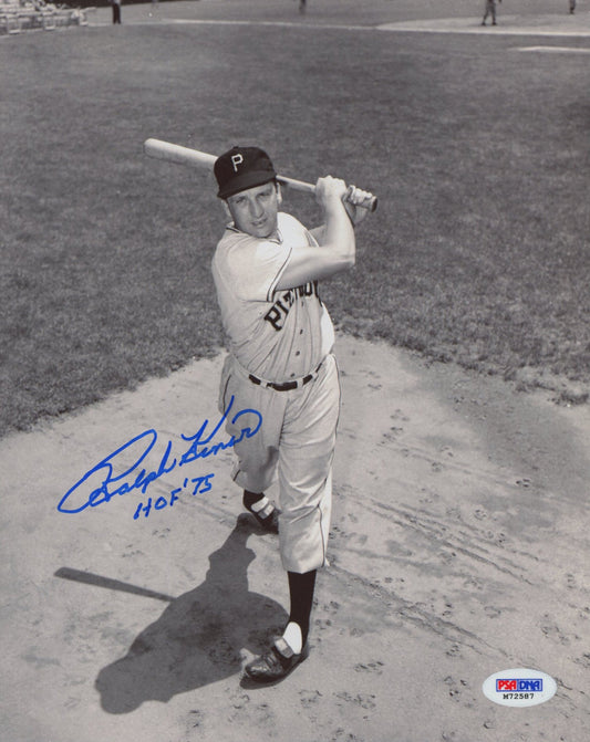 Ralph Kiner Signed Pirates 8x10 Photo Inscribed "HOF '75" (PSA COA)