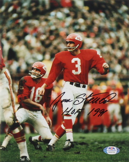 Jan Stenerud Signed 8x10 Photo Inscribed "HOF 1991" (PSA COA)