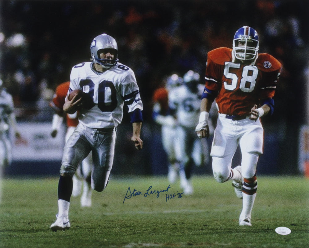 Steve Largent Signed (JSA COA) Seahawks 16x20 Photo Inscribed "HOF 95"