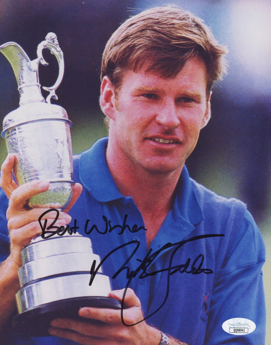 Nick Faldo Signed 8x10 Photo Inscribed "Best Wishes" (JSA COA)