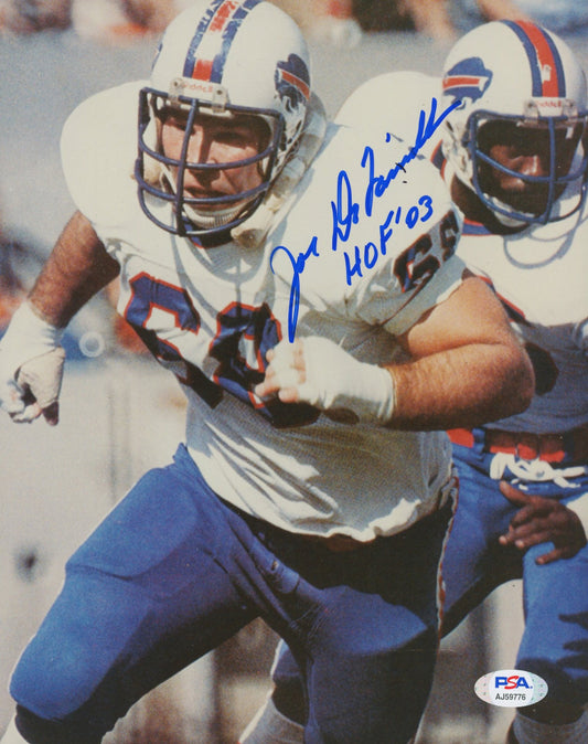 Joe DeLamielleure Signed Bills 8x10 Photo Inscribed "HOF '03" (PSA COA)