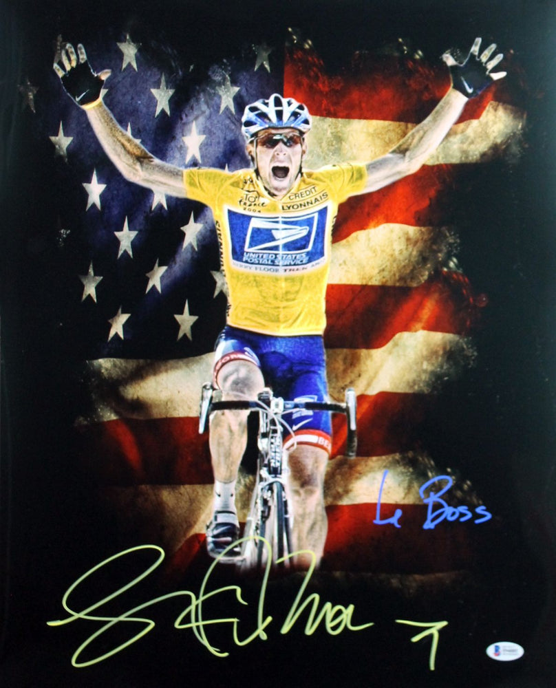 Lance Armstrong Signed 16x20 Photo Inscribed "Le Boss" (Beckett COA)