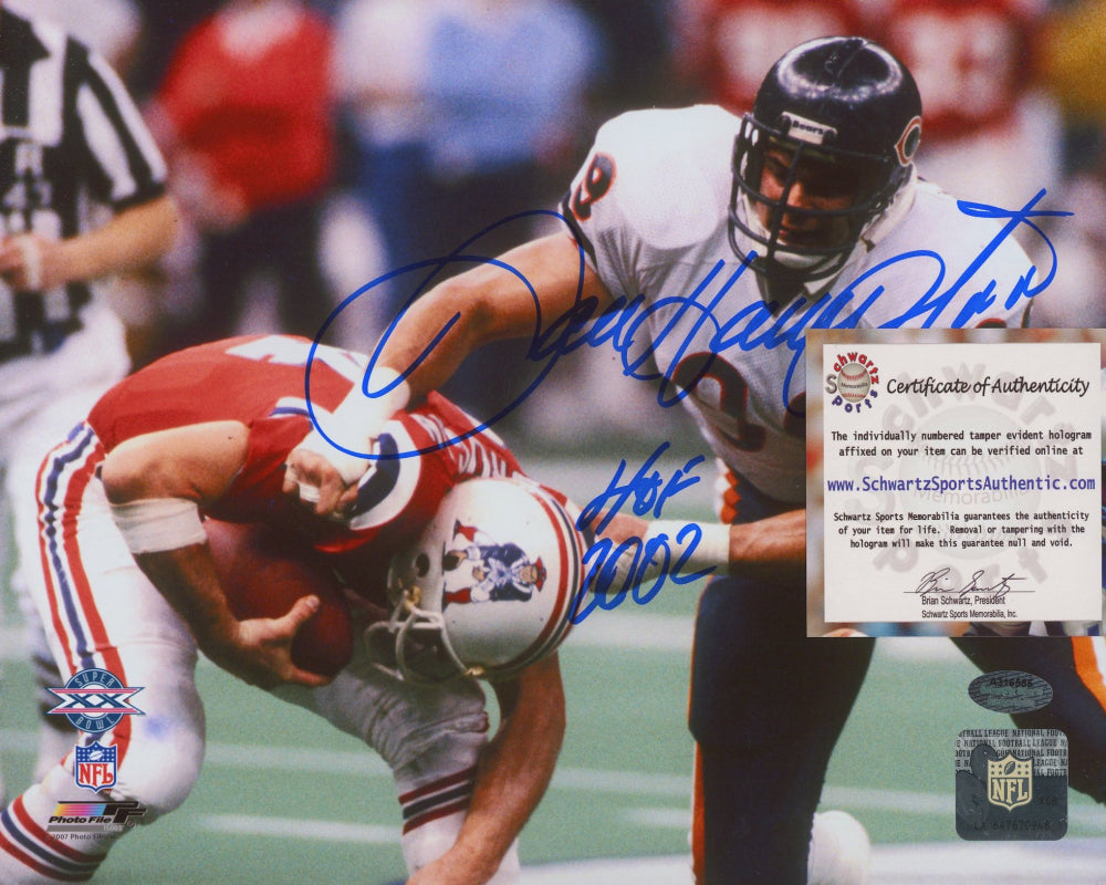 Dan Hampton Signed Bears 8x10 Photo Inscribed "HOF 2002" (Schwartz Sports COA)