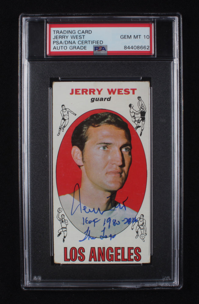 Jerry West Signed 1969-70 Topps #90 Basketball Card - Autograph Graded PSA 10