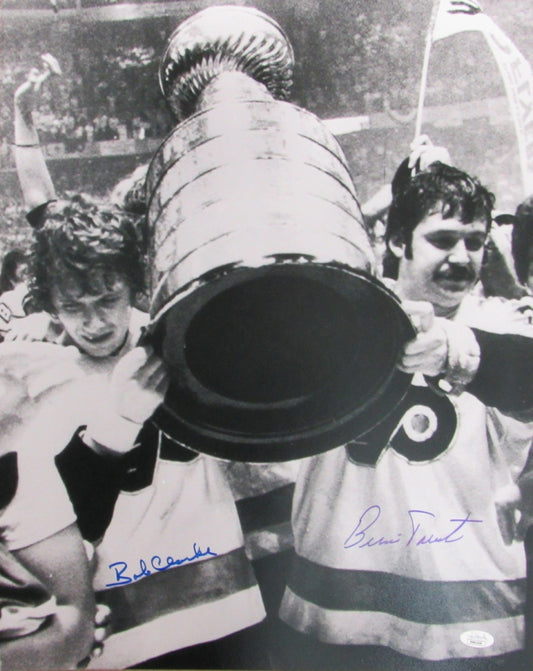 Bernie Parent & Bobby Clarke Signed (JSA COA) Flyers 16x20 Photo