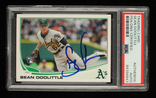 Sean Doolittle Signed 2013 Topps #85 RC (PSA) - Rookie Card