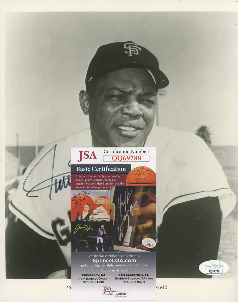 Willie Mays Signed Giants 8x10 Photo (JSA COA)