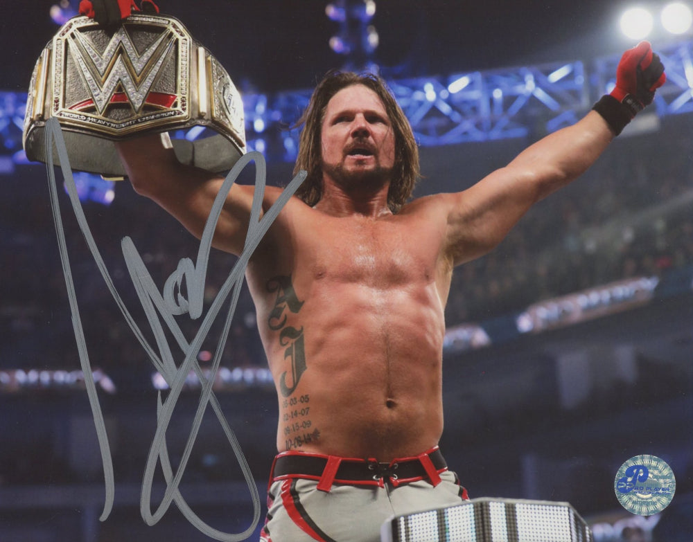 AJ Styles Signed 8x10 Photo (Pro Player Hologram)