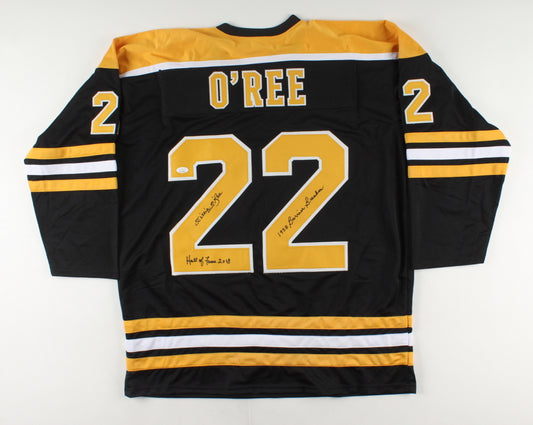 Willie O'Ree Signed (JSA COA) Jersey Inscribed "1958 Barrier Breaker" & "Hall Of Fame 2018"