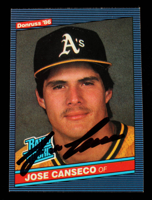 Jose Canseco Signed 1986 Donruss Rated Rookie #39 (Beckett Hologram) - Rookie Card