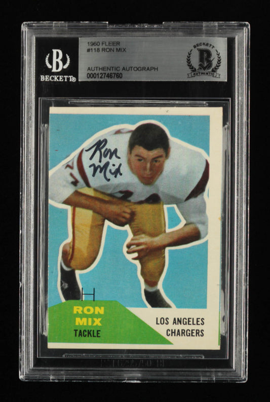Ron Mix Signed 1960 Fleer #118 (BGS) - Rookie Card