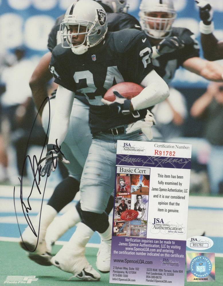 Charles Woodson Signed Raiders 8x10 Photo (JSA COA)