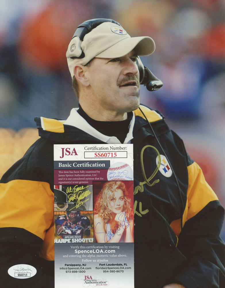 Bill Cowher Signed Steelers 8x10 Photo Inscribed "SB XL" (JSA COA)