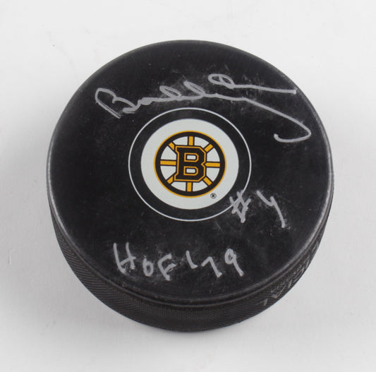 Bobby Orr Signed (Orr COA) Bruins Logo Hockey Puck Inscribed "HOF '79" - Official Bobby Orr Hologram & COA