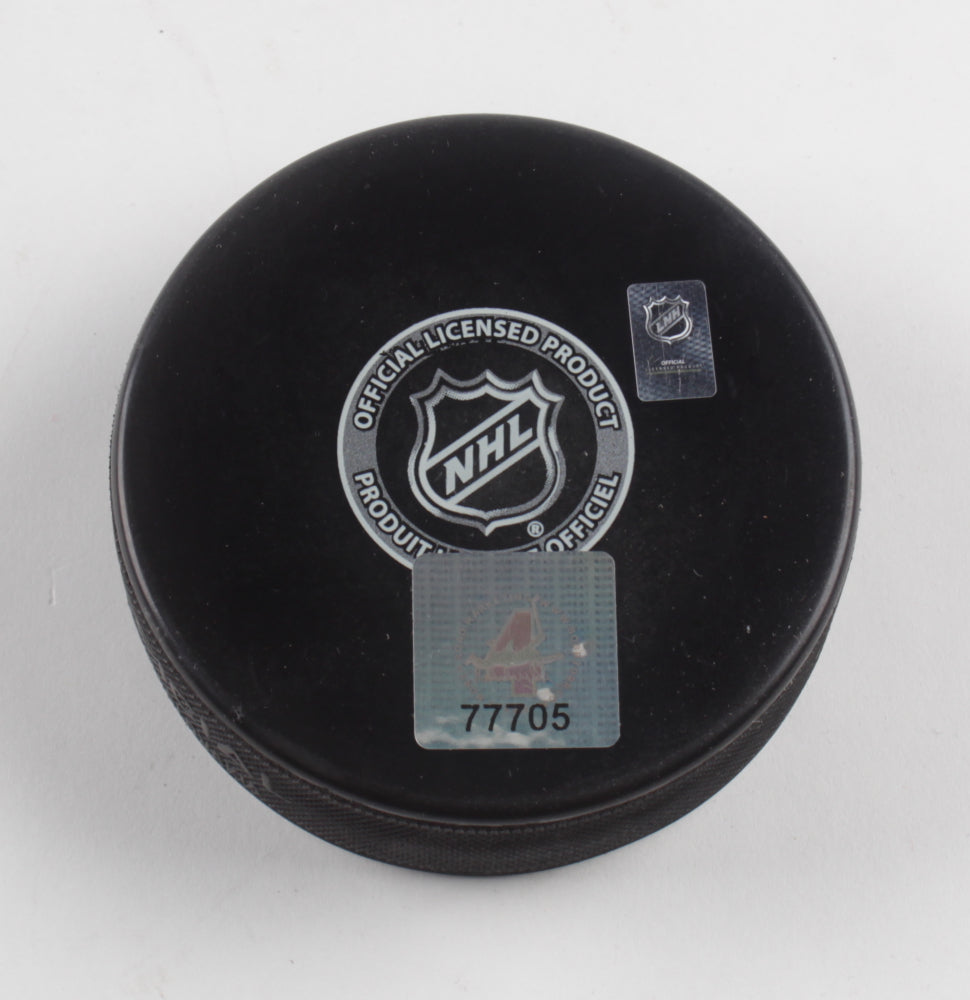 Bobby Orr Signed (Orr COA) Bruins Logo Hockey Puck Inscribed "HOF '79" - Official Bobby Orr Hologram & COA