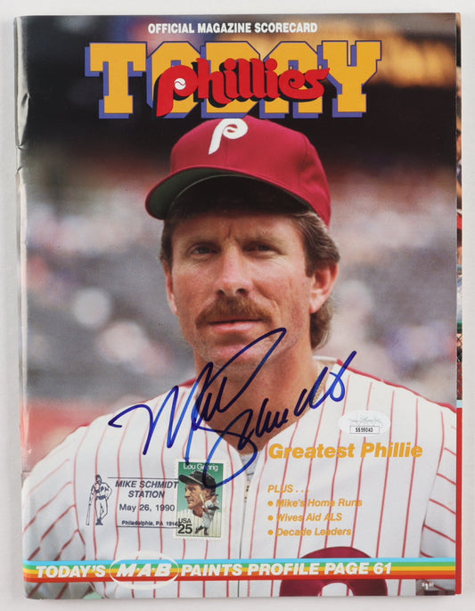 Mike Schmidt Signed Phillies Magazine Scorecard (JSA COA)