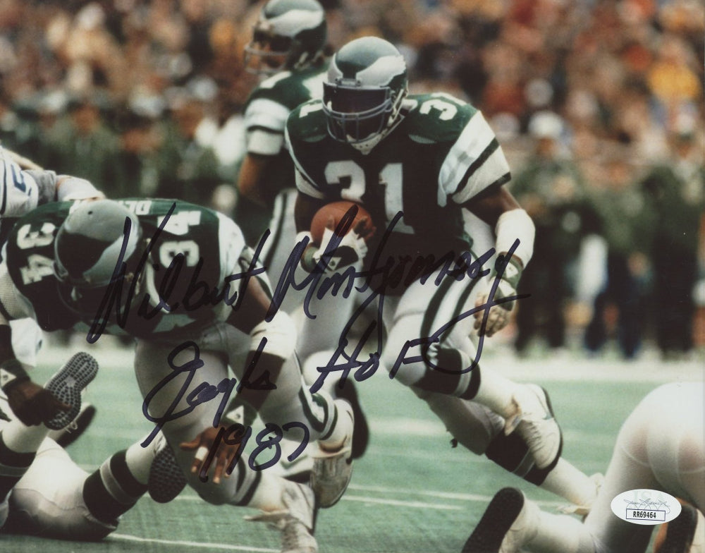 Wilbert Montgomery Signed (JSA Hologram) Eagles 8x10 Photo Inscribed "Eagles HOF 1987"