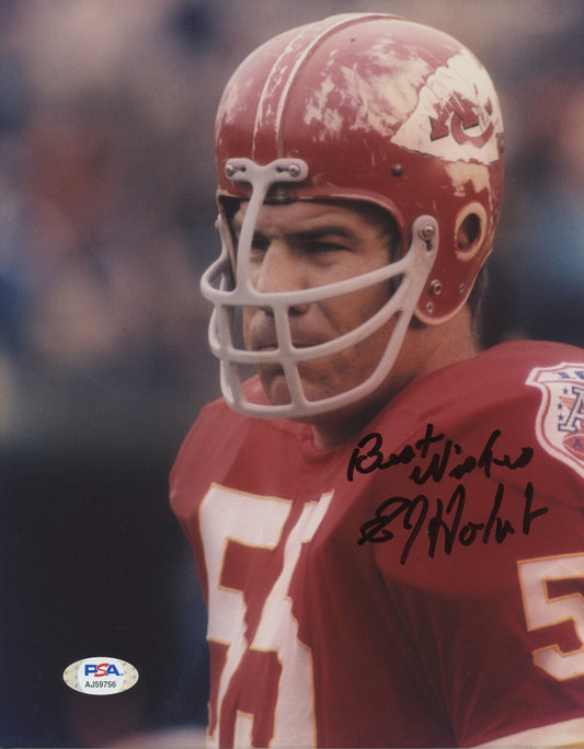 E. J. Holub Signed Chiefs 8x10 Photo Inscribed "Best Wishes" (PSA COA)