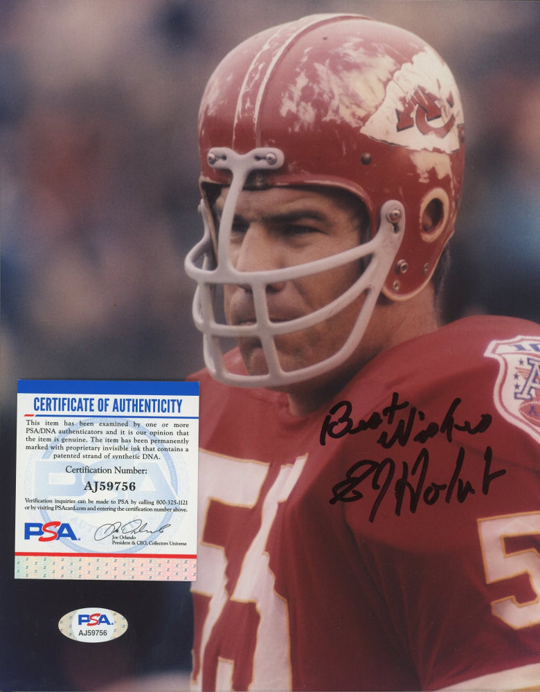 E. J. Holub Signed Chiefs 8x10 Photo Inscribed "Best Wishes" (PSA COA)