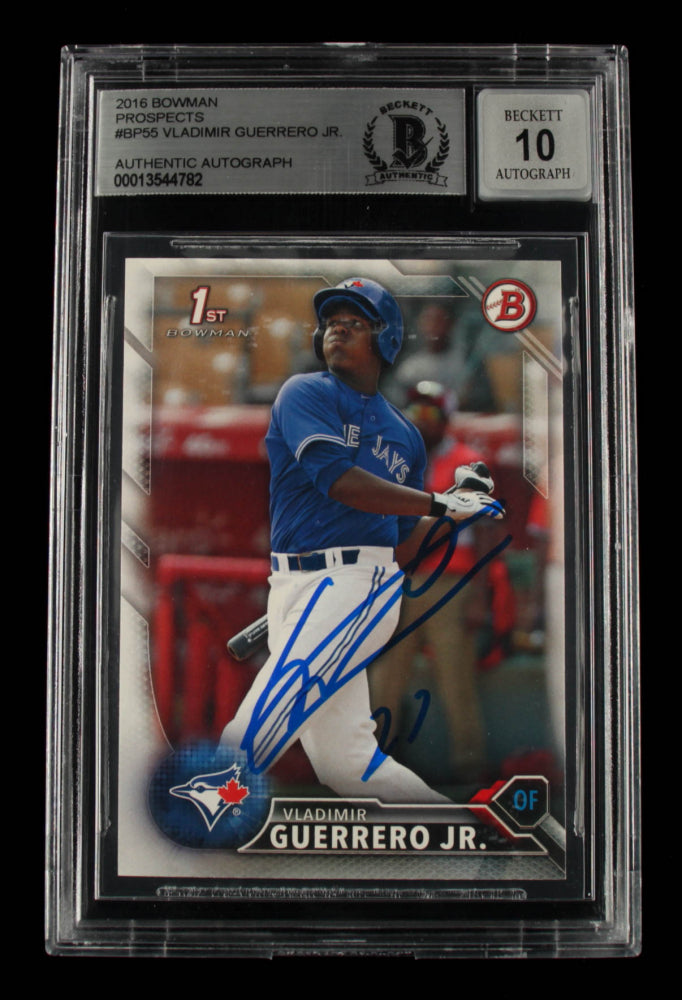 Vladimir Guerrero Jr. Signed 2016 Bowman Prospects #BP55 - Autograph Graded Beckett (BGS) 10 - Rookie Card