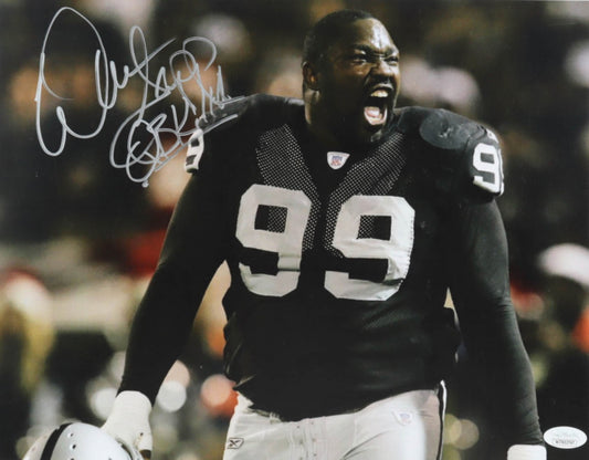 Warren Sapp Signed Raiders 12x18 Photo (JSA COA)