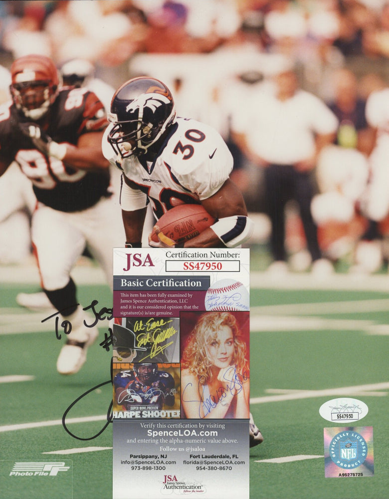 Terrell Davis Signed Broncos 8x10 Photo (JSA COA)