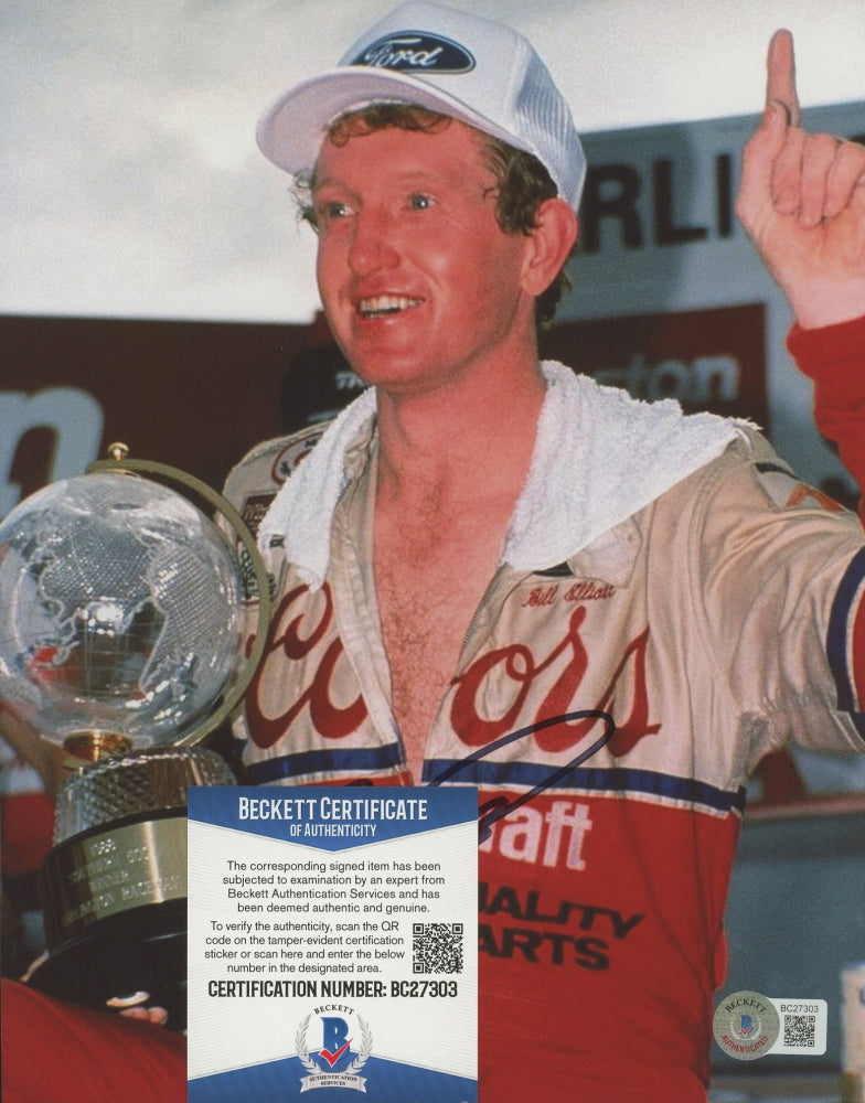 Bill Elliott Signed NASCAR 8x10 Photo (Beckett COA)