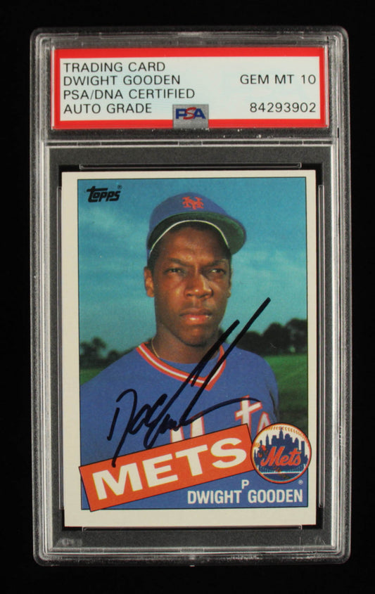 Doc Gooden Signed 1985 Topps #620 - Rookie Card / Autograph Graded PSA 10