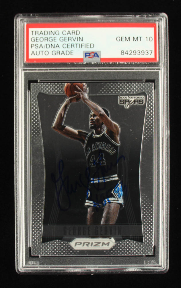 George Gervin Signed 2012-13 Panini Prizm #191 Inscribed "HOF 96" - Autograph Graded PSA 10