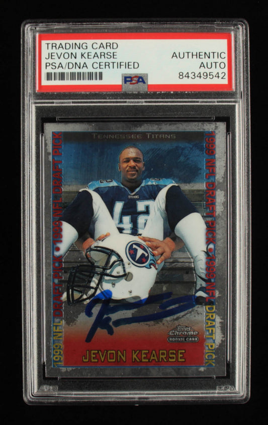 Jevon Kearse Signed 1999 Topps Chrome #143 RC (PSA Encapsulated) Rookie Card