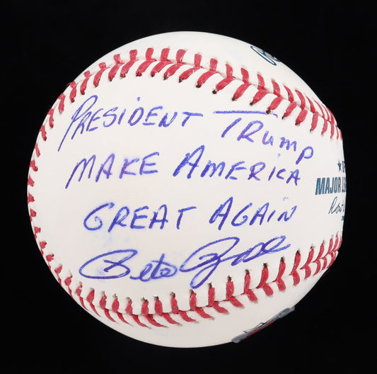 Pete Rose Signed OML Baseball Inscribed "President Trump Make America Great Again" - Official Pete Rose Hologram