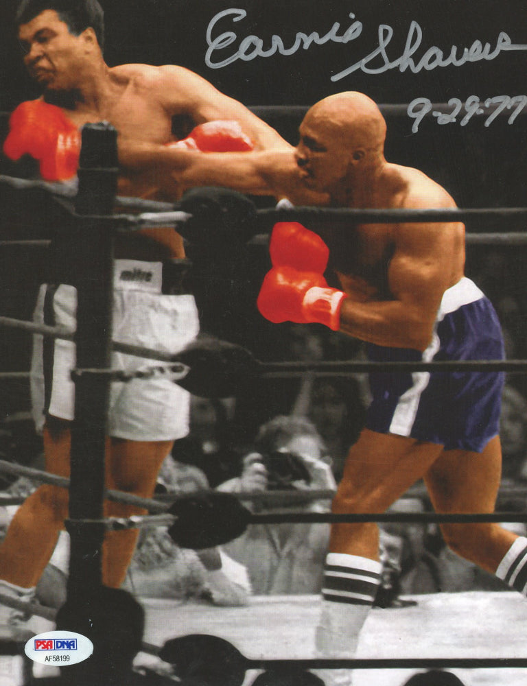 Earnie Shavers Signed 8x10 Photo Inscribed "9-29-77" (PSA COA)