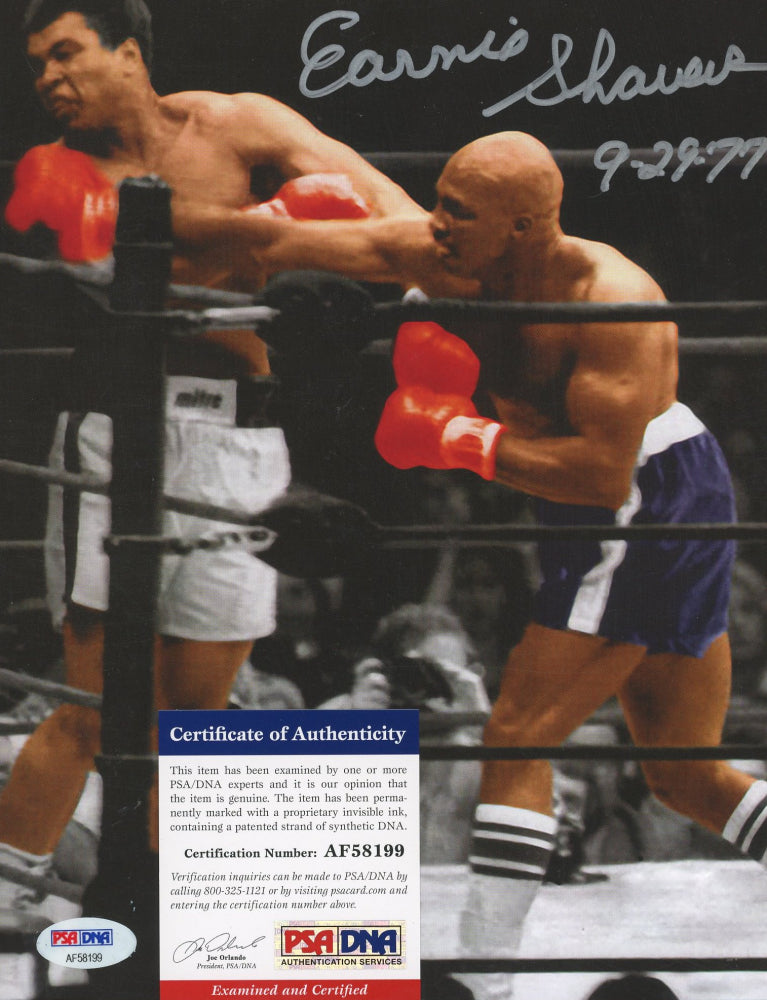 Earnie Shavers Signed 8x10 Photo Inscribed "9-29-77" (PSA COA)