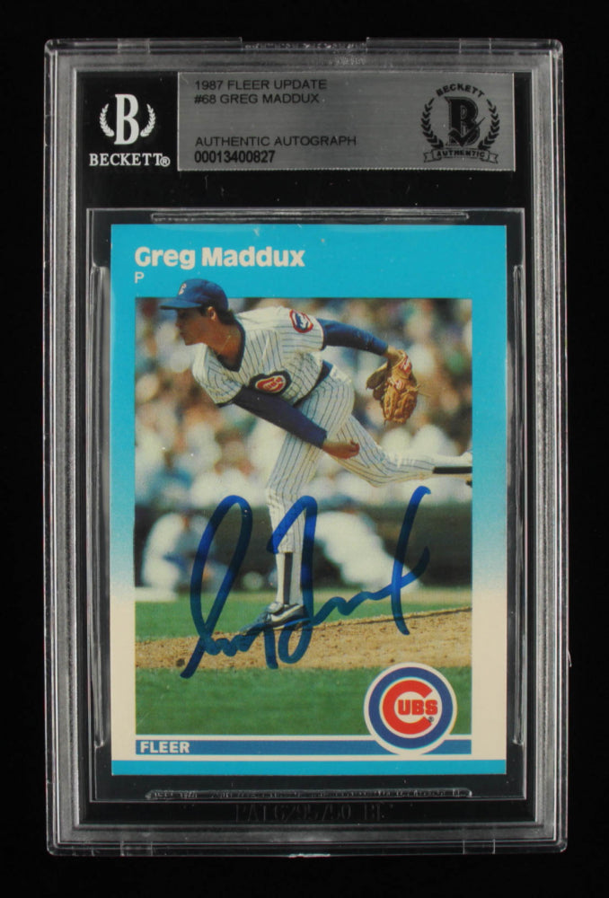 Greg Maddux Signed 1987 Fleer Update #68 XRC (BGS) - Rookie Card