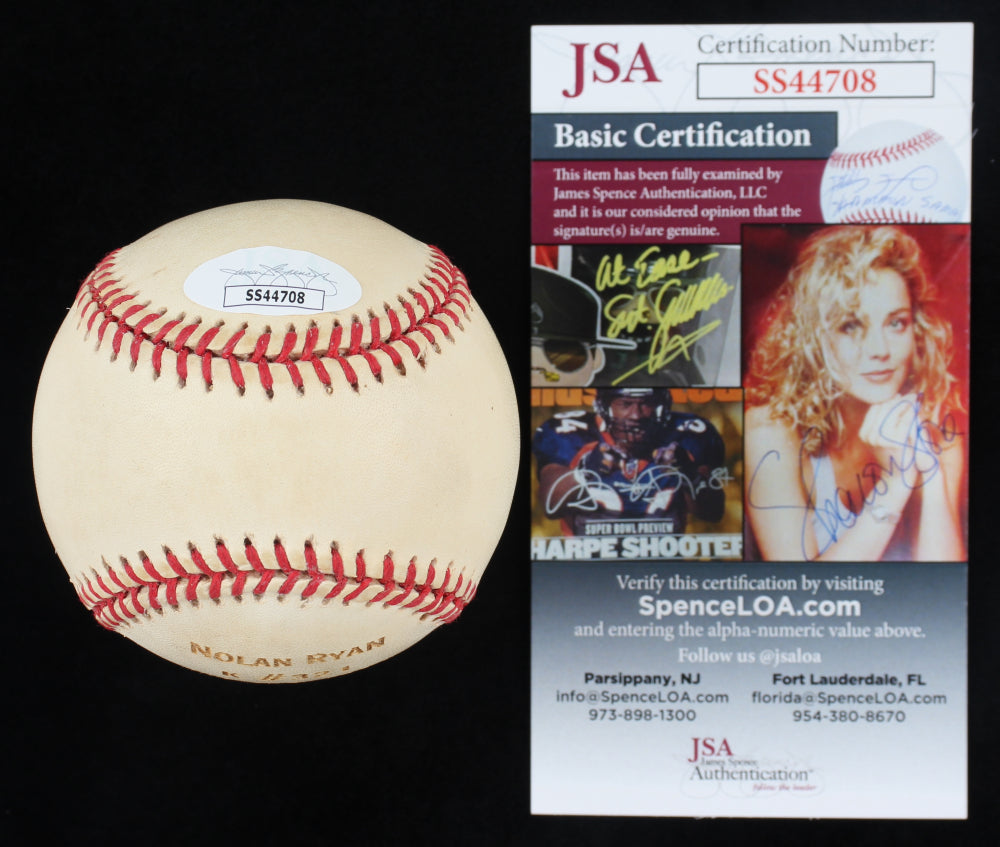 Nolan Ryan Signed ONL Laser-Engraved Baseball (JSA COA)