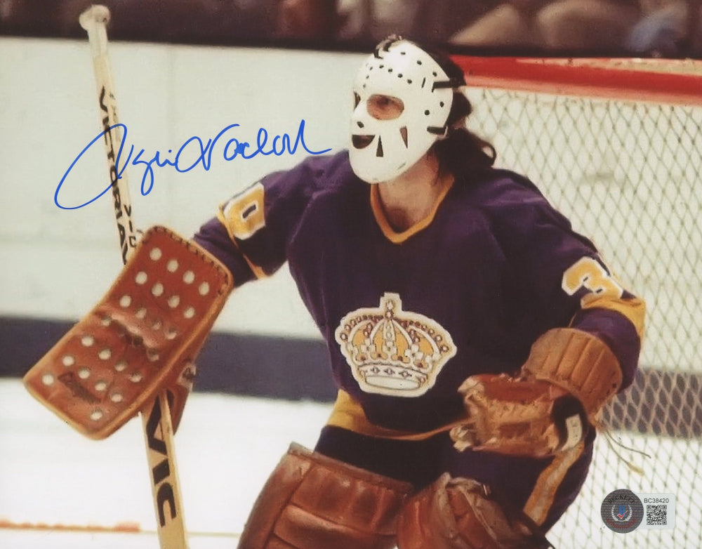 Rogie Vachon Signed Kings 8x10 Photo (Beckett COA)