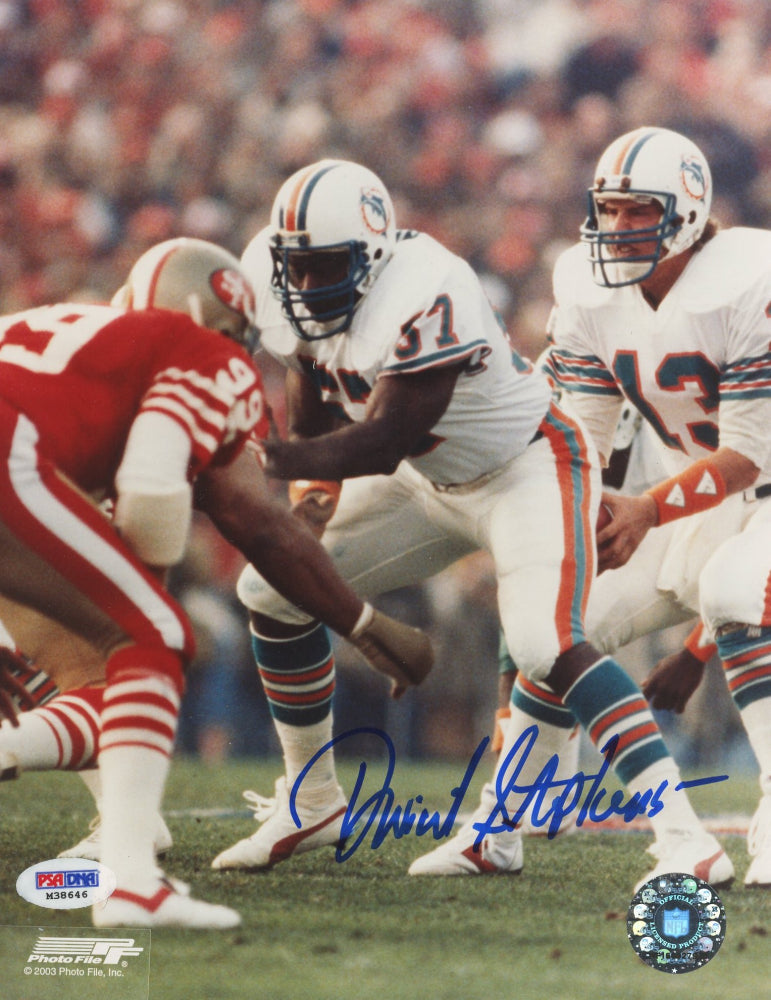 Dwight Stephenson Signed Dolphins 8x10 Photo (PSA COA)