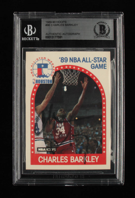 Charles Barkley Signed 1989-90 Hoops #96 AS (BGS Encapsulated)