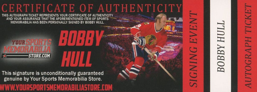 Bobby Hull Signed Black Hawks 8x10 Photo Inscribed "HOF 1983" (Hull COA) Official Bobby Hull Hologram & COA