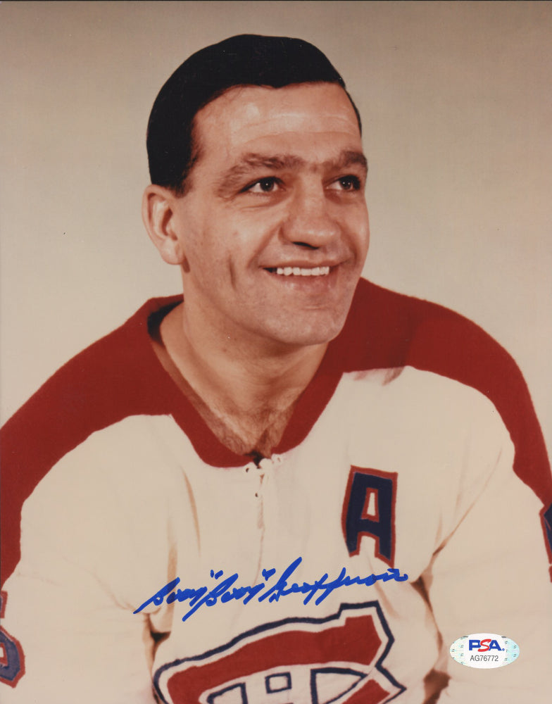 Bernie "Boom Boom" Geoffrion Signed Canadiens 8x10 Photo (PSA Hologram)