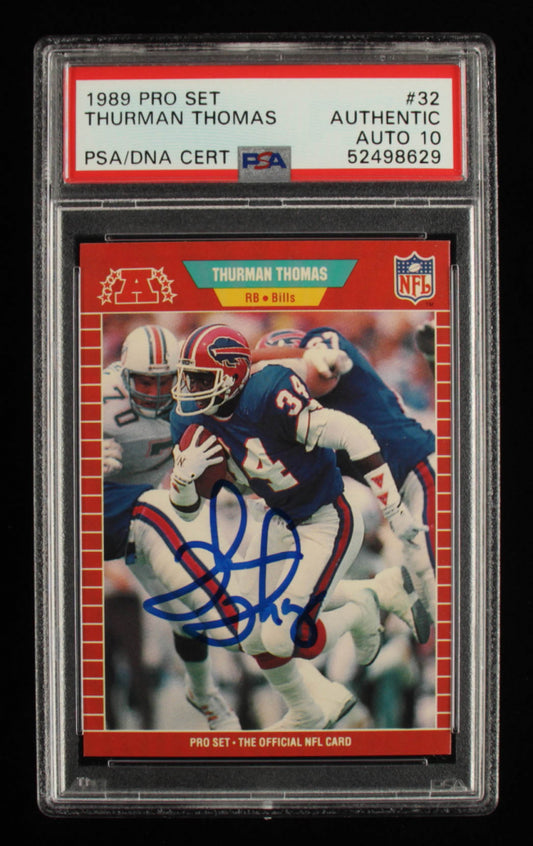 Thurman Thomas Signed 1989 Pro Set #32 - Autograph Graded PSA 10 - Rookie Card