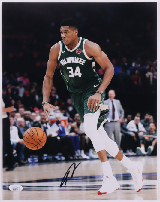 Giannis Antetokounmpo Signed Bucks 11x14 Photo (JSA COA)