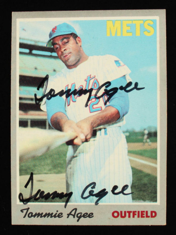 Tommie Agee Twice-Signed 1970 Topps #50 (JSA COA)