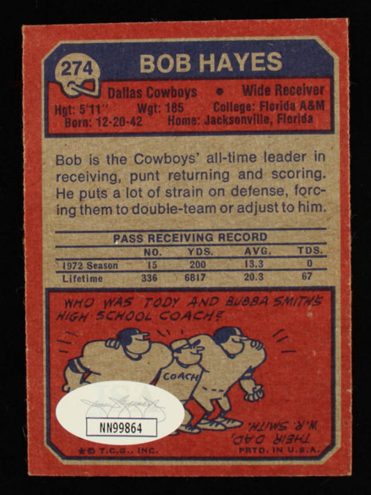 Bob Hayes Signed 1973 Topps #274 (JSA COA)