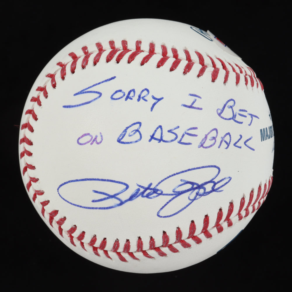 Pete Rose Signed (PSA Hologram) OML Baseball Inscribed "Sorry I Bet On Baseball"