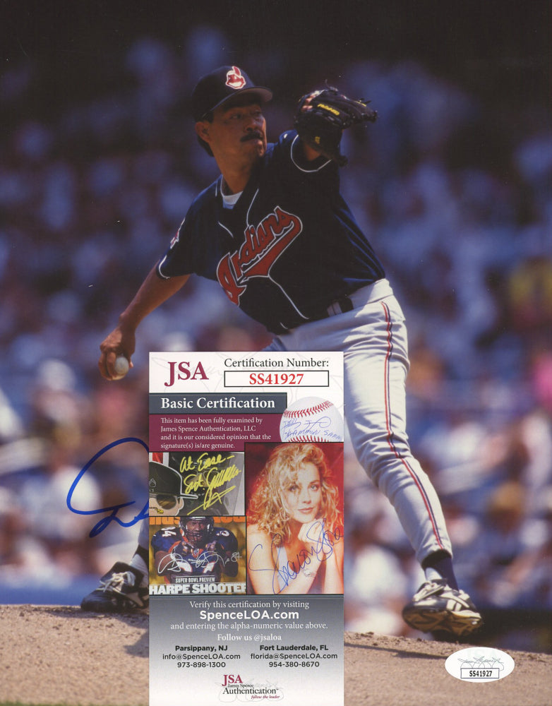 Dennis Martinez Signed Indians 8x10 Photo (JSA COA)