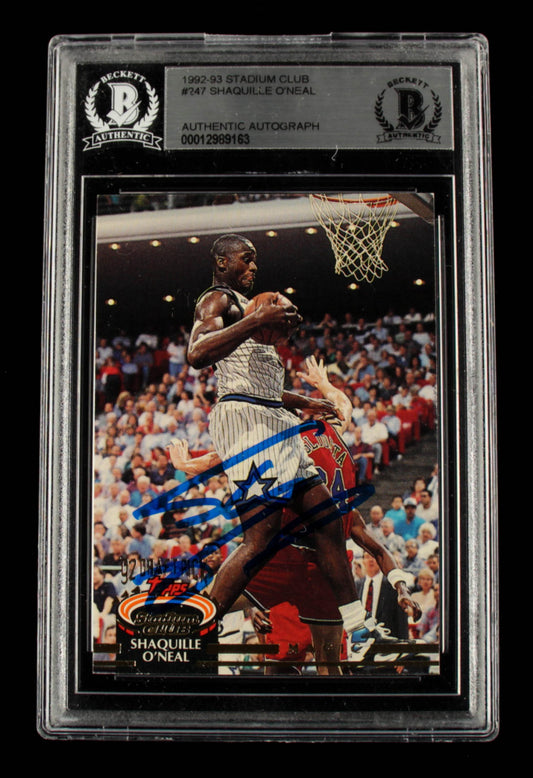 Shaquille O'Neal Signed 1992-93 Stadium Club #247 (BGS) - Rookie Card