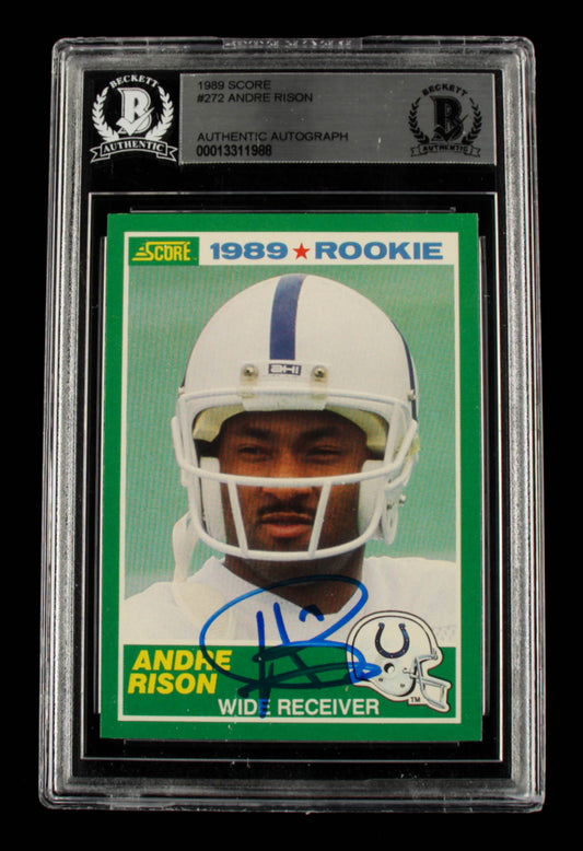 Andre Rison Signed 1989 Score #272 (BGS) - Rookie Card