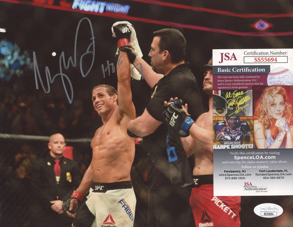 Urijah Faber Signed 8x10 Photo Inscribed "HOF 17" (JSA COA)