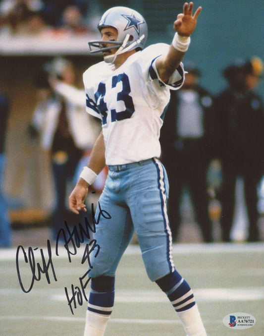 Cliff Harris Signed Cowboys 8x10 Photo Inscribed "HOF" (Beckett COA)